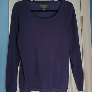 Navy with White Sleeve Trim Sweater